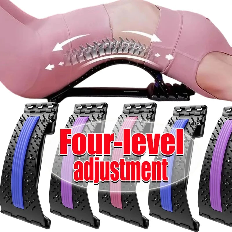 Waist Correction Belt Lumbar Stretcher 100 Massage Point for Back Pain Relief Posture Correction 4 Level Adjustment Pain Relief