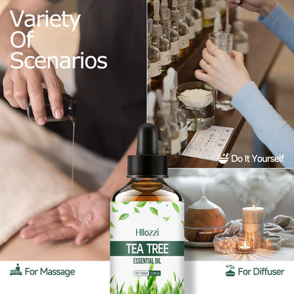 Tea Tree Aceite esencial de árbol para masajes.