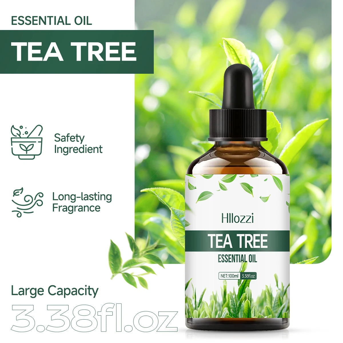 Tea Tree Aceite esencial de árbol para masajes.