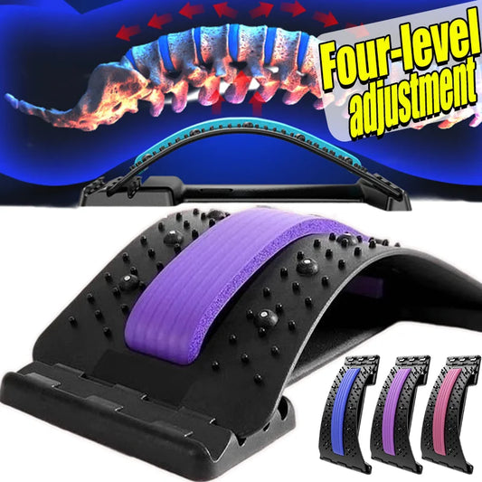 Waist Correction Belt Lumbar Stretcher 100 Massage Point for Back Pain Relief Posture Correction 4 Level Adjustment Pain Relief