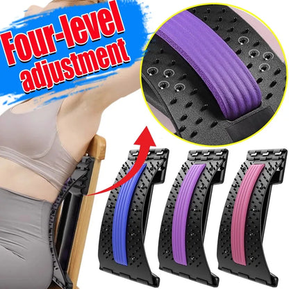 Waist Correction Belt Lumbar Stretcher 100 Massage Point for Back Pain Relief Posture Correction 4 Level Adjustment Pain Relief